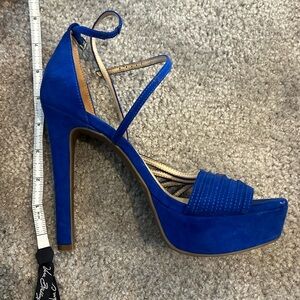 Jessica Simpson high strappy blue heels